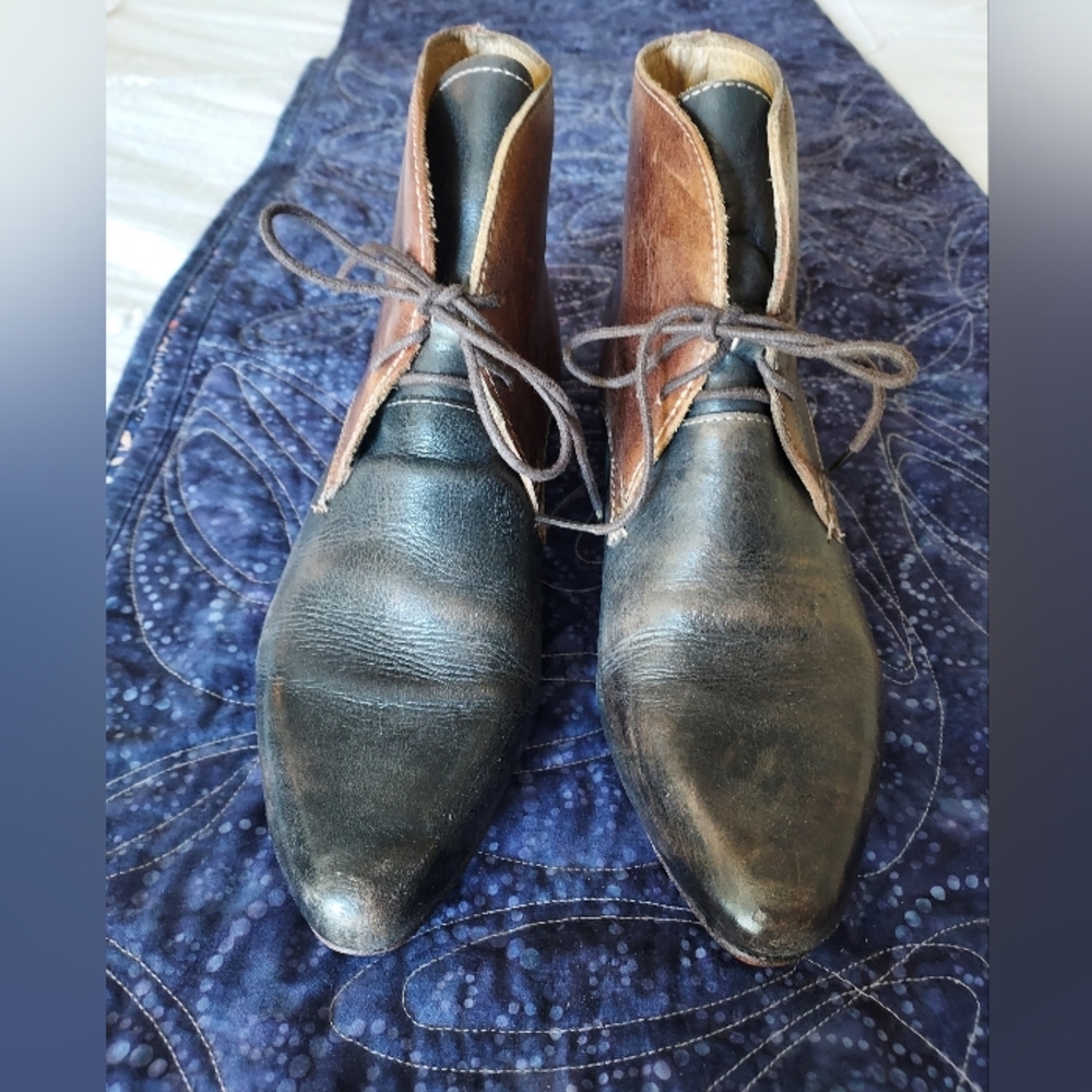 EUC Bed Stu Two-Tone Leather Ankle Boots, benchmade, Leather Lined, 8.5 - Picture 2 of 6